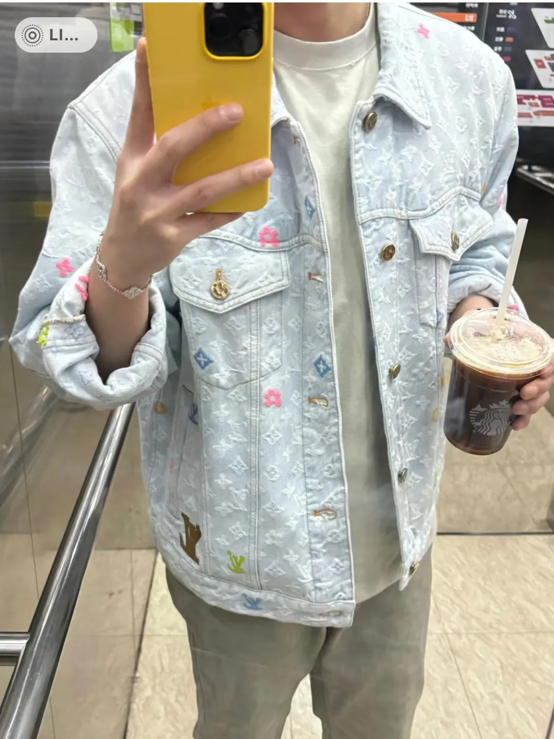 Louis Vuitton/Louis Vuitton Tyler joint old flower jacquard embroidered denim jacket